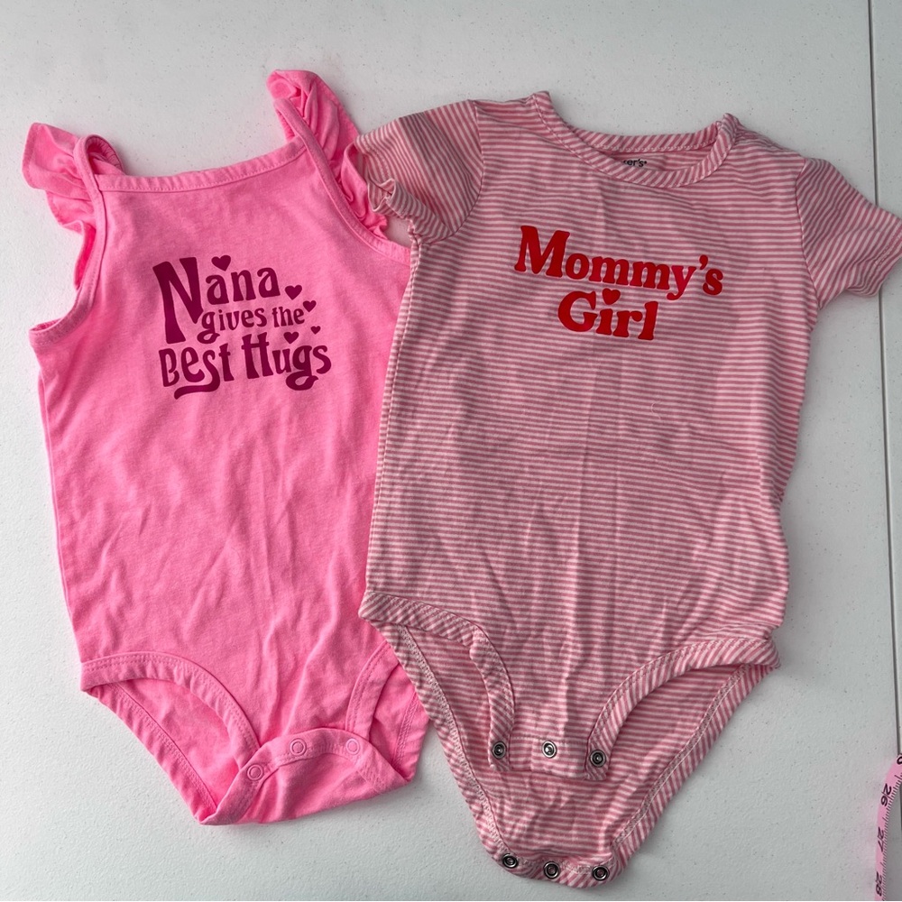 Carter’s Pink and Red Kids One Pieces Set 24m